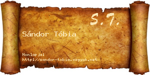 Sándor Tóbia névjegykártya
